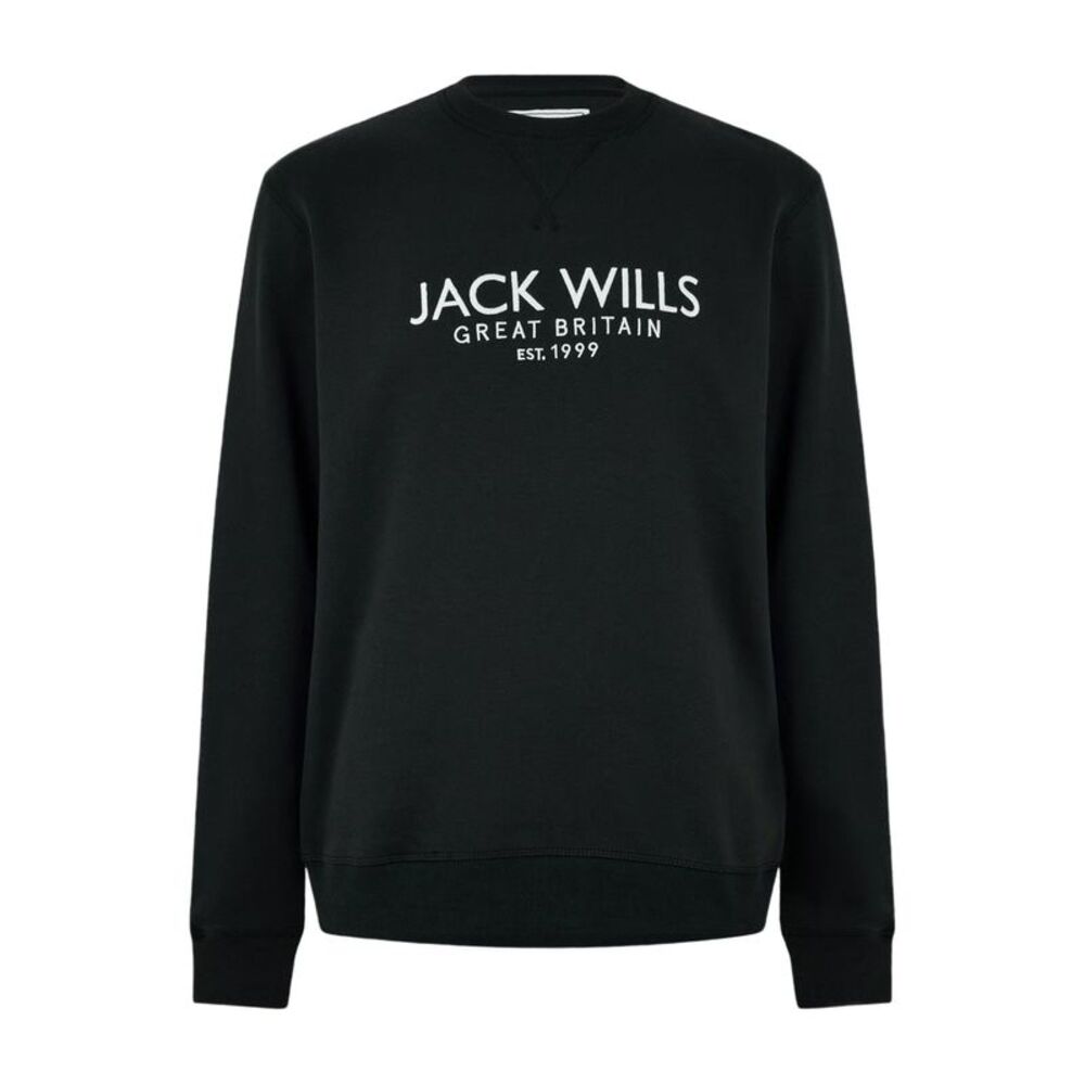 Jack Wills Mens Belvue Embroidered Logo Sweatshirt / Black